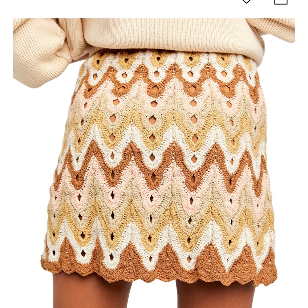 Free People crochet mini skirt